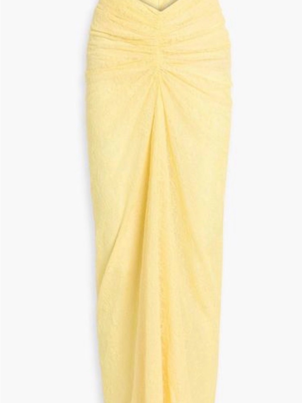 Ronny Kobo Collection Pale Yellow Ruched Sarong Skirt